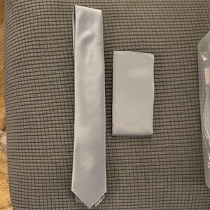 Dusty Blue Tie and Pocket Square Set